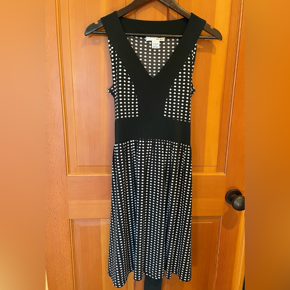 WD NY Black and white polka dot dress Size M
